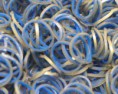 Blå med "gull" støv 600 strikk med 25 s-clips